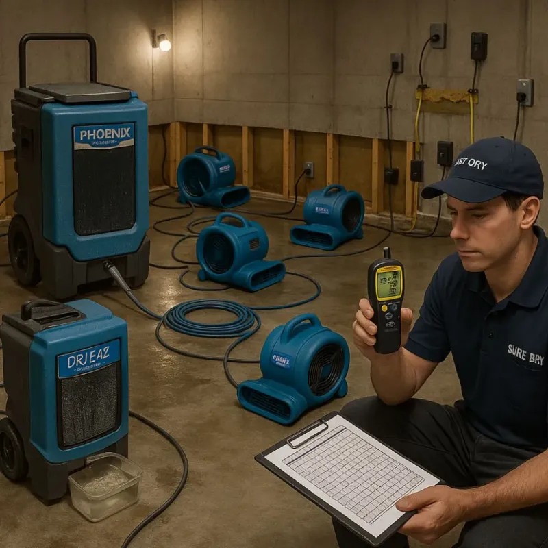 Structural Drying and Dehumidification process in Gambier, OH